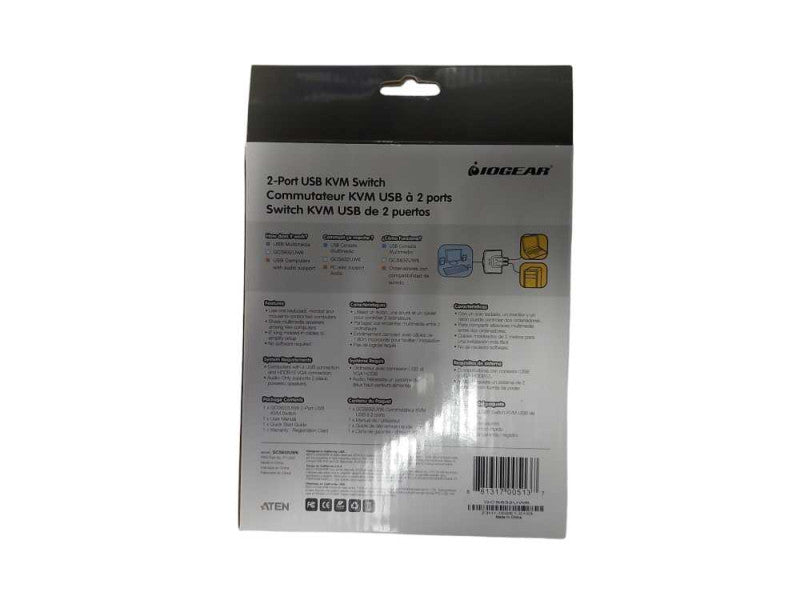 IOGEAR 2-Port USB KVM Switch, PC/Mac Compatible Q