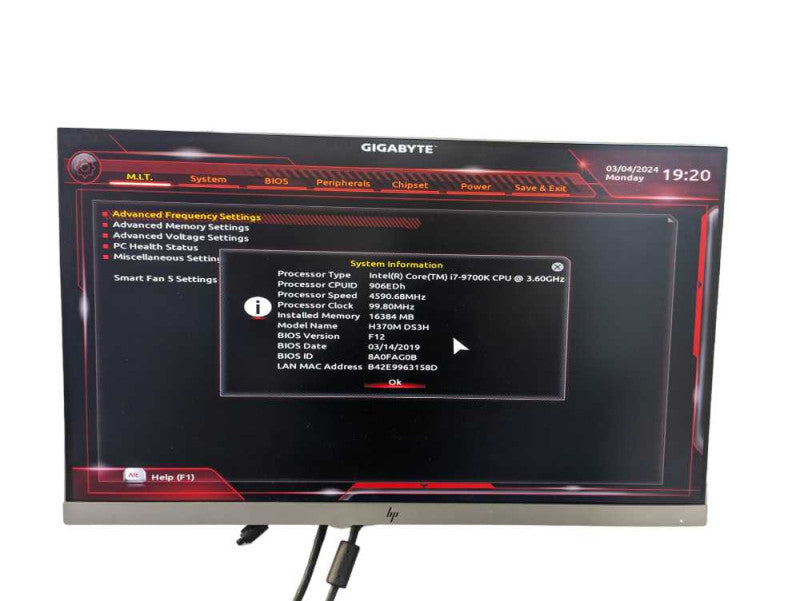 Gigabyte H370M DS3H with i7-9700K & 16GB RAM  -