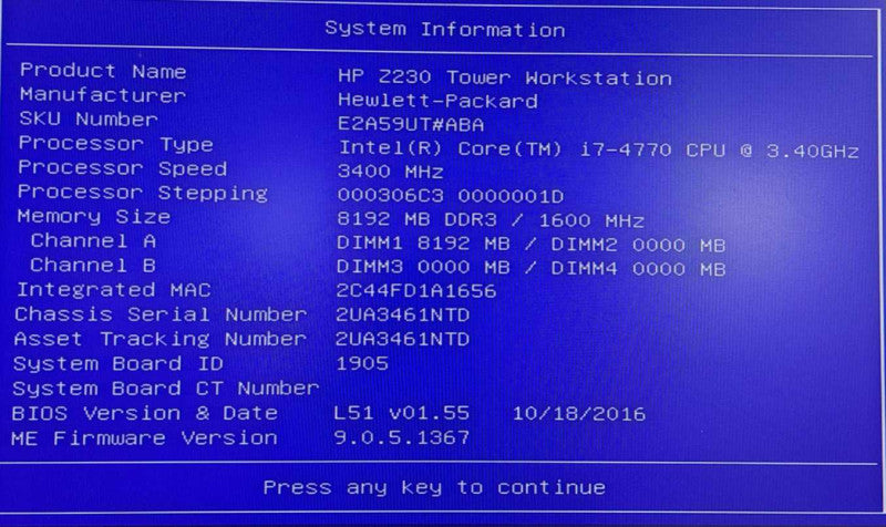 HP Z230 Tower | i7-4770 @ 3.40GHz 8GB Ram Quadro K600 No HDD/OS )