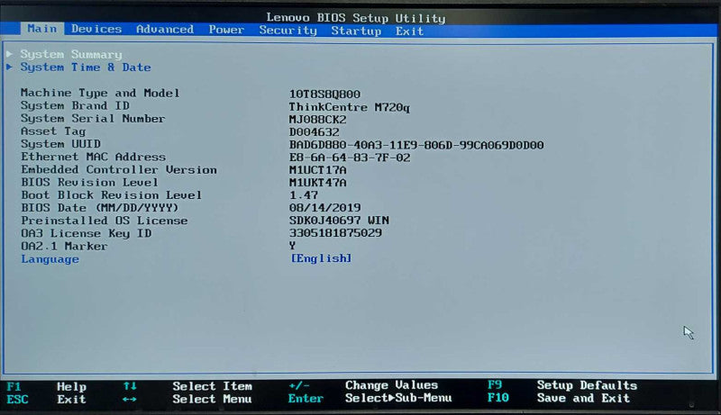 Lenovo M720q USFF, Core i5-8400T 1.7GHz, 8GB DDR4, 128GB NVMe, Wifi, Adapter
