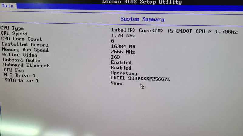 LENOVO M720q - Core i5-8400T | 16GB | 256GB SSD NVMe + PWR Q%\t %