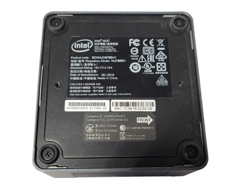 Intel BOXNUC8i7BEH1 Mini PC, Core I7-8559U 2.7GHz, 8GB RAM, 256GB SSD _