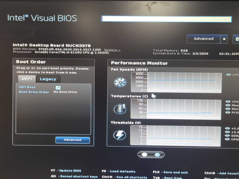 Intel NUC6i3SYH Mini PC, Core I3-6100U 2.3GHz, 8GB RAM, 256GB SSD _