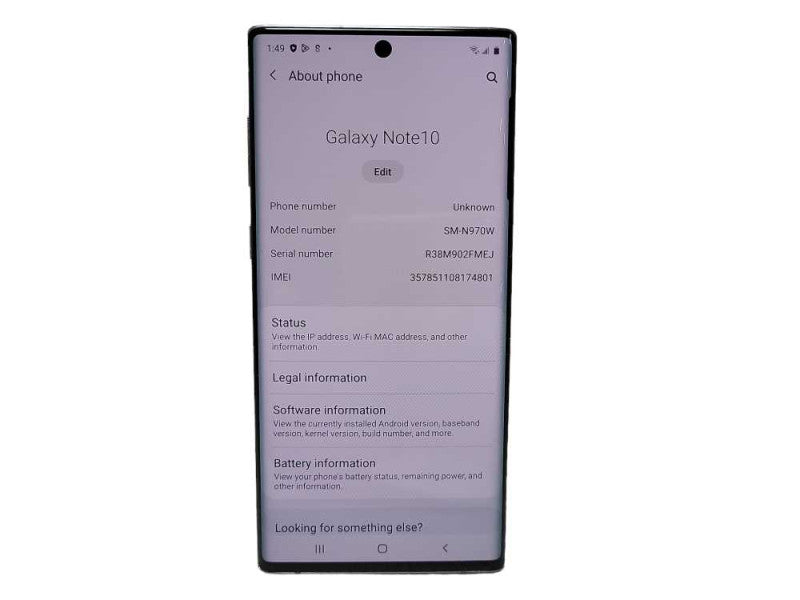 Samsung Galaxy Note10 (SM-N970W) 256GB READ $