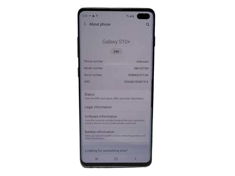Samsung Galaxy S10+ SM-G975W 128GB READ $