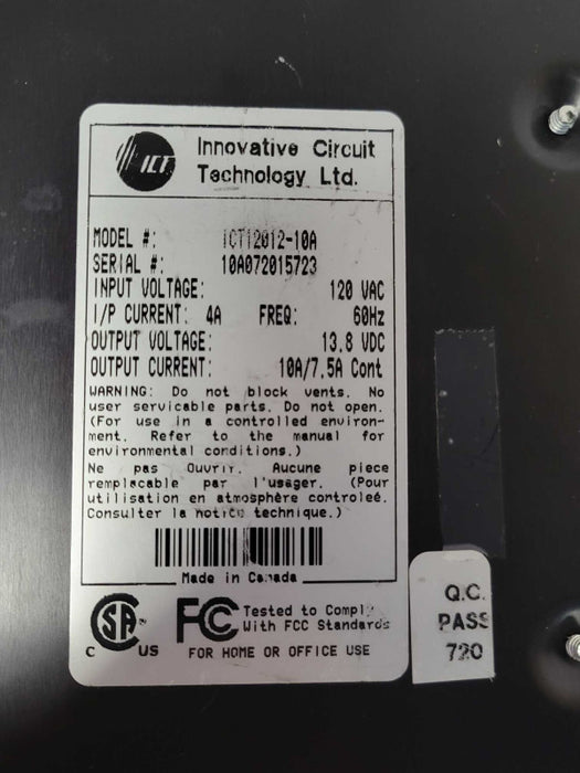 ICT Innovative Circuit Technology LTD. COMM SERIES ICT12012-10A, read _