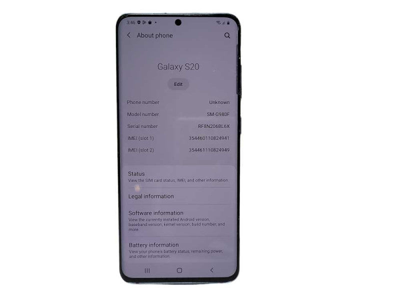 Samsung Galaxy S20 128GB (SM-G980F) READ $
