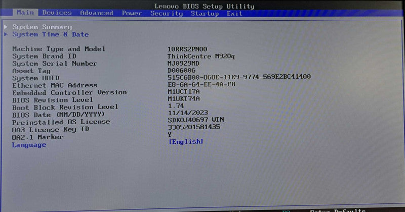 Lenovo M920q USFF Desktop | i5-8500T @ 2.10GHz 16GB DDR4 256GB NVMe )