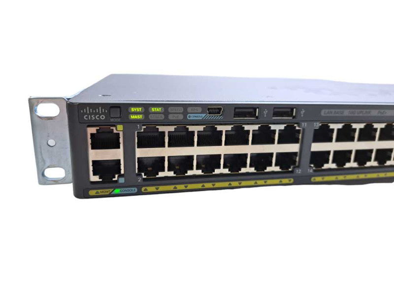 Cisco WS-C2960X-48FPD-L | 48 Port Gigabit PoE+ 740W 2x 10G SFP+ | Stack Mod )