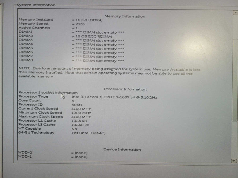Dell Precision T5810 | Xeon E5-1607 v4 @ 3.10GHz 16GB DDR4 No GPU/HDD\\'s !