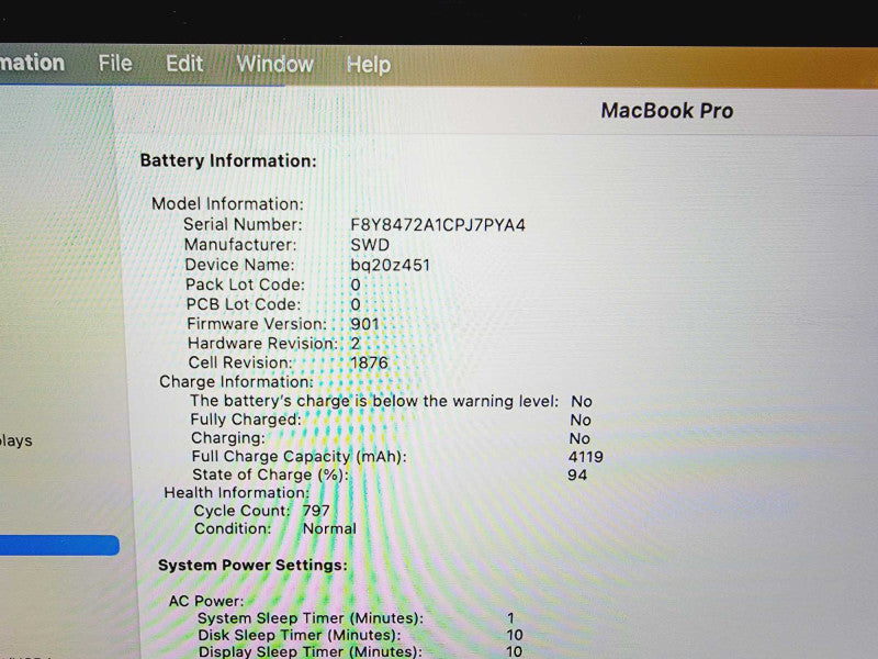Apple Macbook Pro 2018 13\\" Core i5-8259U @ 2.3GHz 8GB DDR3 250GB SSD (
