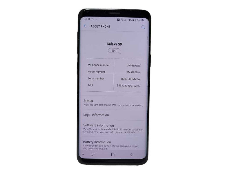 Samsung Galaxy S9 64GB (SM-G960W) - READ $
