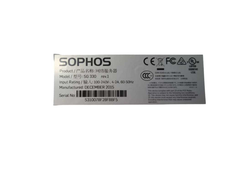Sophos SG330 rev.1 8 Port Firewall Security Appliance !