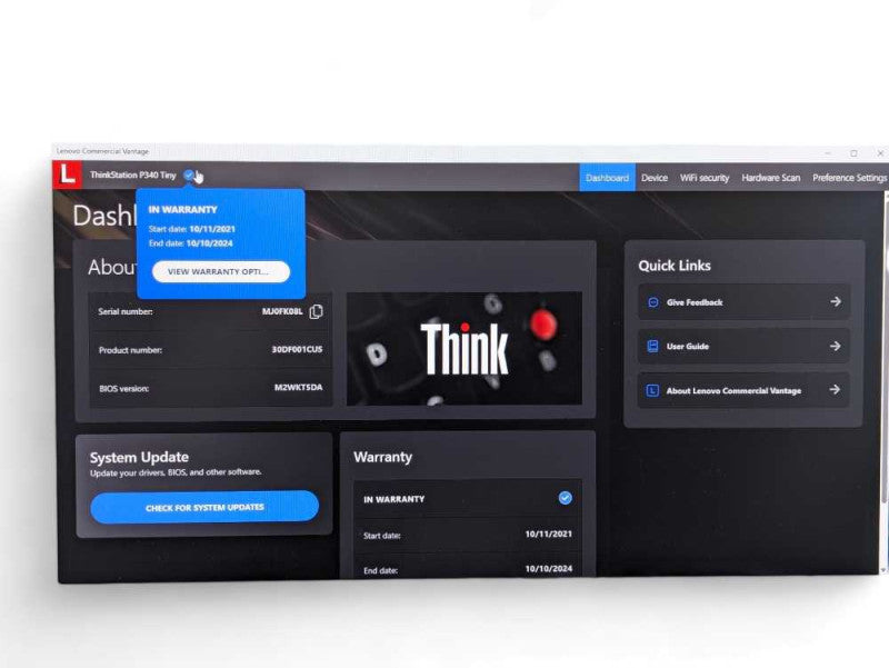 Lenovo ThinkStation P340 i5-10500 @3.10Ghz 16GB RAM & 512GB NVEe  -