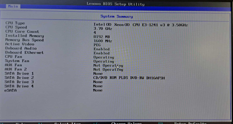 Lenovo ThinkStation P300 | Xeon E3-1241 v3 @ 3.50GHz 8GB Ram Quadro K620 )