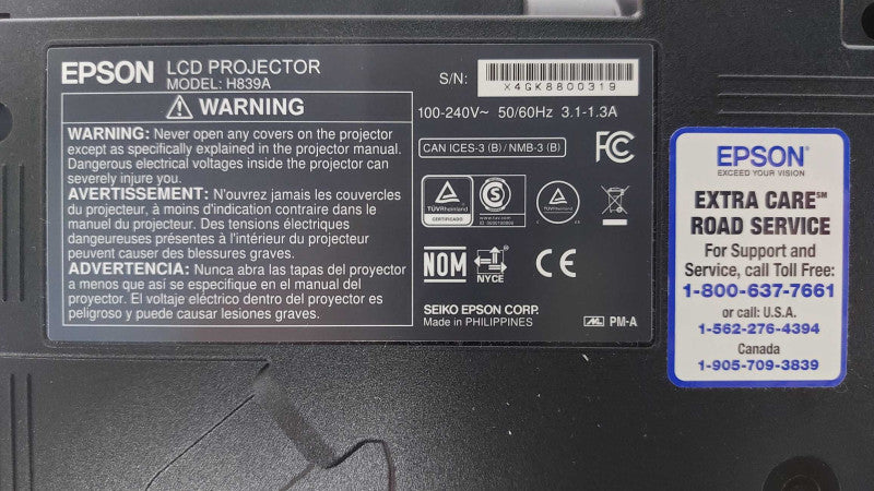 Epson Powerlite VS350 3300 Lumens 3LCD Projector, 138hours