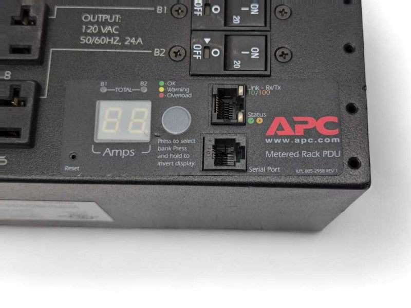 APC AP7802 2U Metered Rack PDU 120VAC 24A, 16 Outlets  Q-