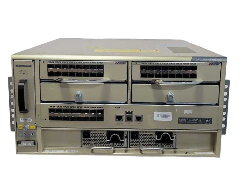 CISCO C6880-X-LE Chassis w/ 2x C6880-X-LE-16P10G + modules and 2x PSU _