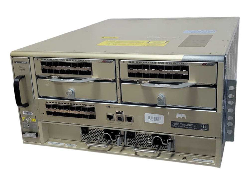 CISCO C6880-X-LE Chassis w/ 2x C6880-X-LE-16P10G + modules and 2x PSU _