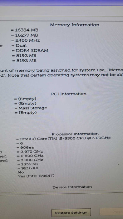 Dell OptiPlex 3060 - Core i5-8500 | 16GB RAM | 256GB NVMe Q%