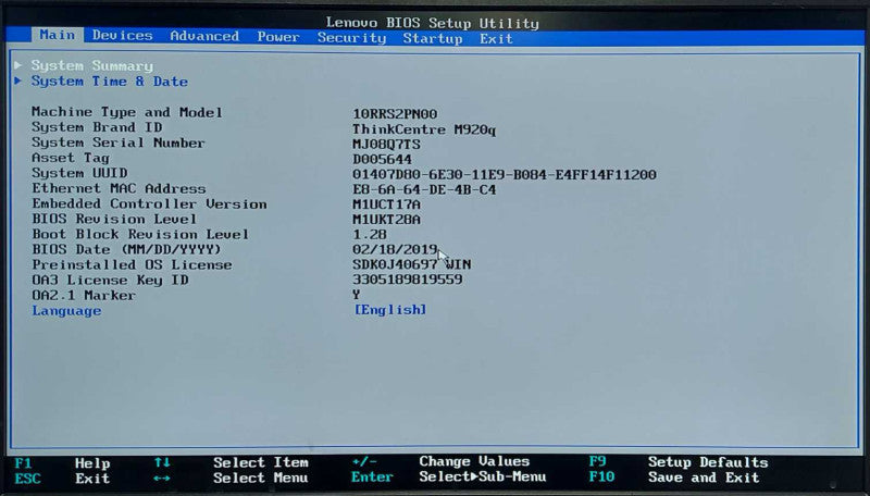 Lenovo M920q USFF Desktop, i5-8500T 2.10GHz 16GB DDR4 256GB NVMe, WiFi, w/PWR