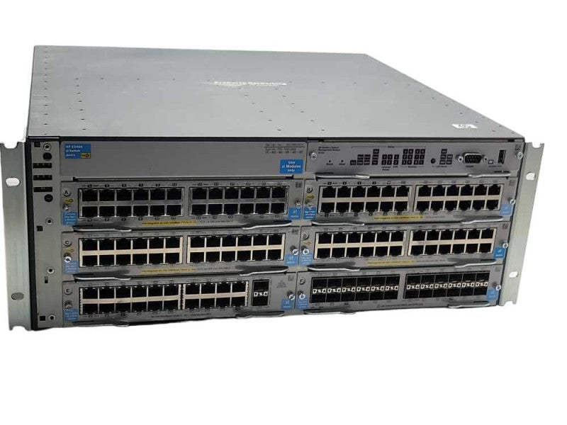 HP ProCurve E5406 zl Gigabit PoE+ Switch J8697A w/ 6x Modules, 2x PSU, READ _