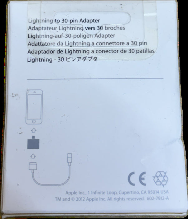 Genuine Apple Lightning to 30-pin adapter (MD823ZM/A) Brand New Q