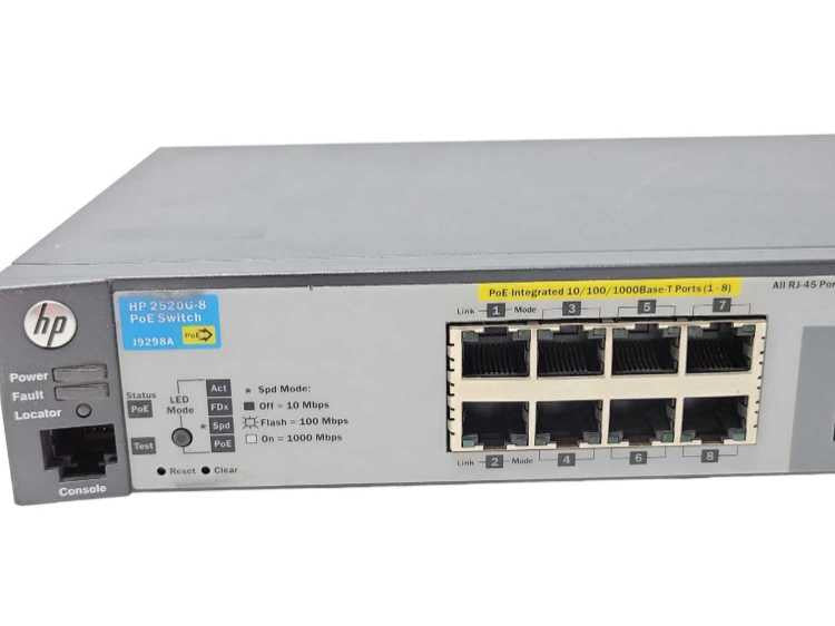 HP 2520G-8-POE J9298A 8-Ports managed switch _