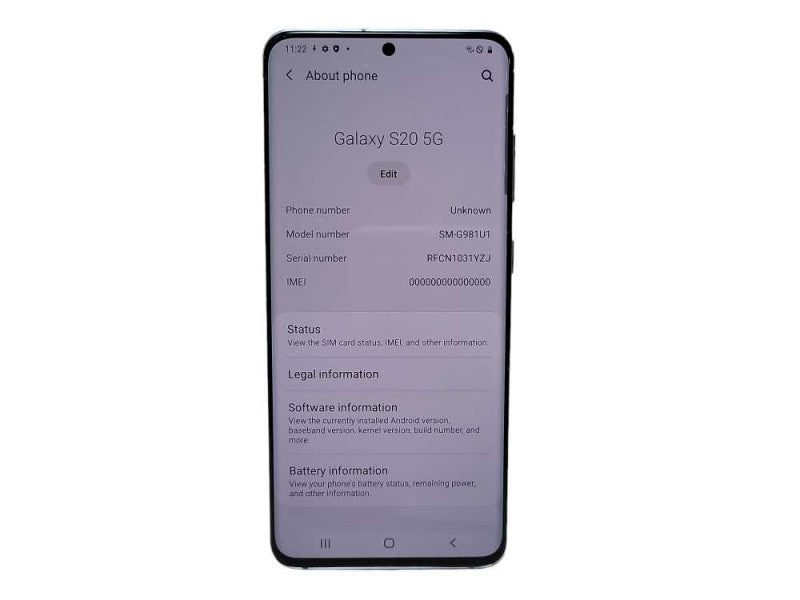 Samsung Galaxy S20 5G SM-G981U1 128GB Live Demo Unit READ $