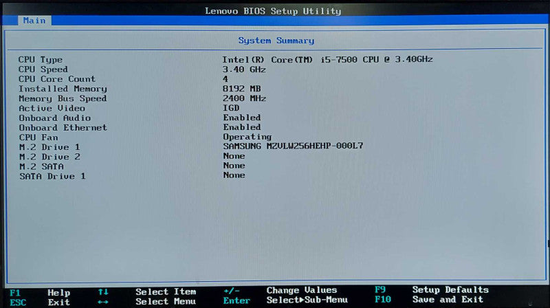Lenovo ThinkCentre M910x, i5-7500 3.4GHz, 8GB RAM, 256GB Nvme, WiFi, w/ PWR