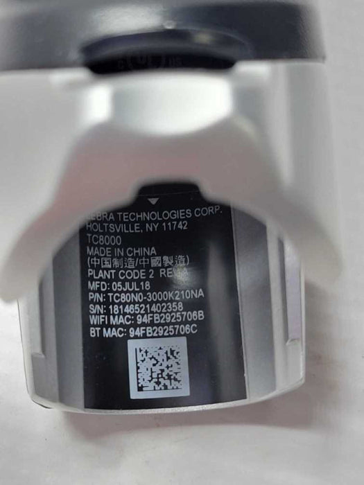 Zebra TC80N0-3000K210NA Mobile barcode scanner with Battery READ _