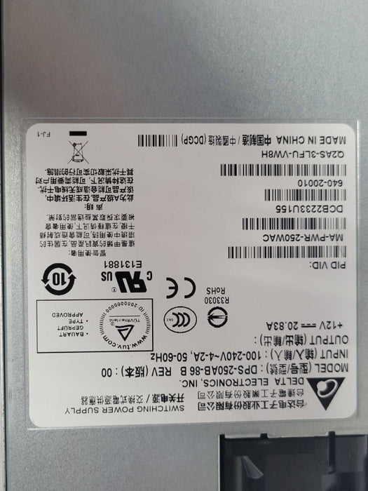 Cisco Meraki MA-PWR-250WAC 250W SWITCH Power Supply Q_