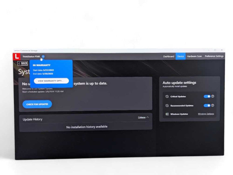 Lenovo ThnkStation P340 with Intel Core i9-10900 10 Core @ 2.80Ghz & 64GB RAM -