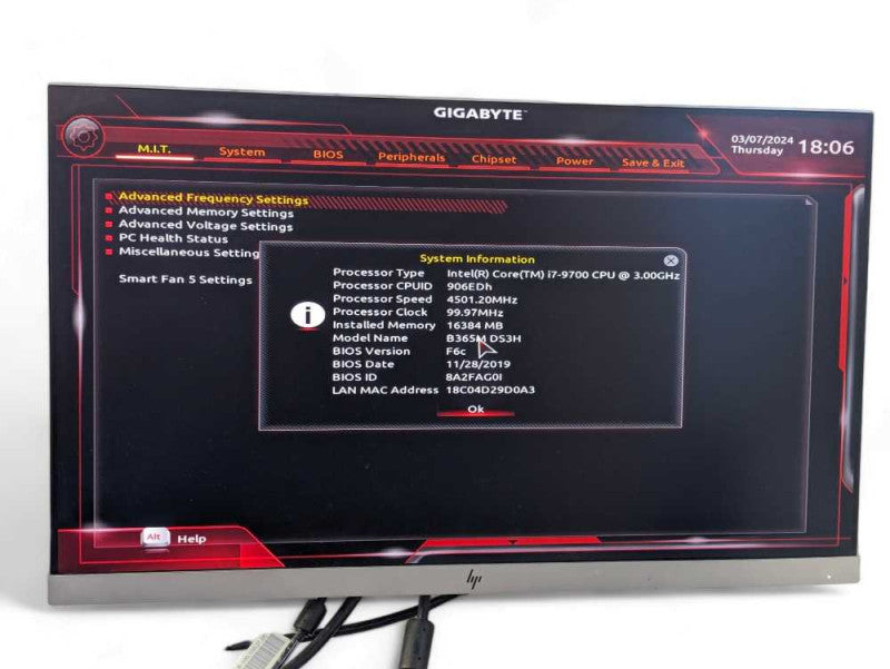 GIGABYTE B365M DS3H with i7-9700 @ 3.00Ghz & 16GB RAM  -