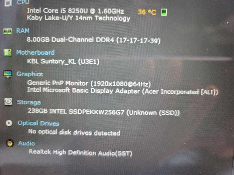 Acer Swift 3| i5-8250U| 8GB DDR4| 256GB SSD  QÎ²