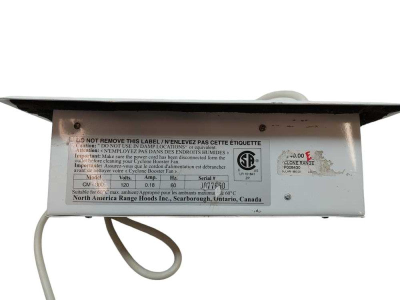 Cyclone Booster Fan Model: CM-300  In Floor/ In Vent Electric Blower Fan  =