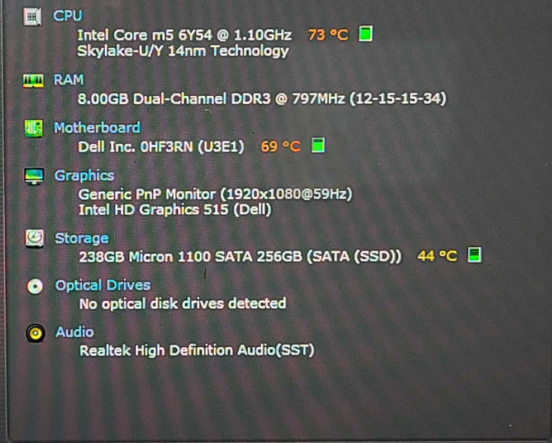 Dell Latitude 7275, Core m5-6Y54 1.1GHz, 8GB Ram, 256GB SSD, w/ Lenovo PWR