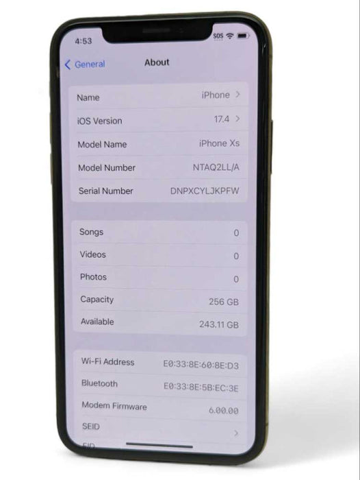 Apple iPhone Xs 256GB UNLOCKED -