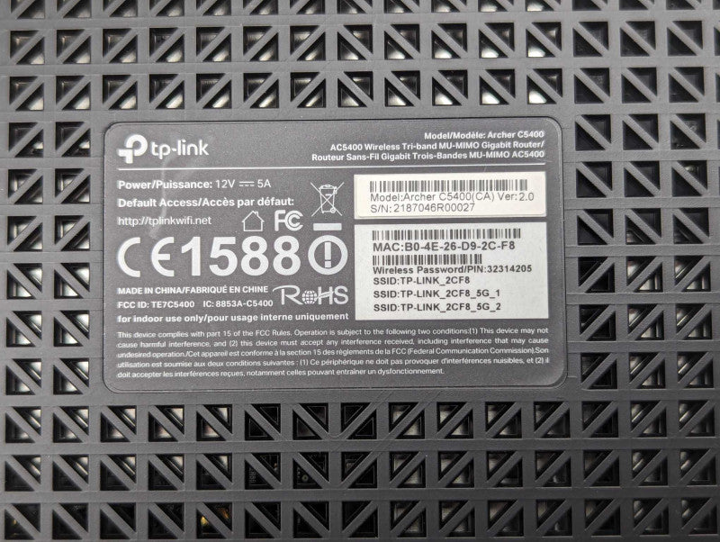 tp-Link Archer C5400, AC5400 Wireless Tri-Band MU-MIMO Gigabit Router  Q-