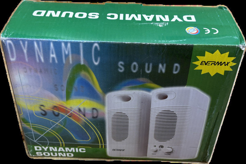 NIB Vintage Dynamic Sound Speaker AC-691N Computer PC Speakers White NEW