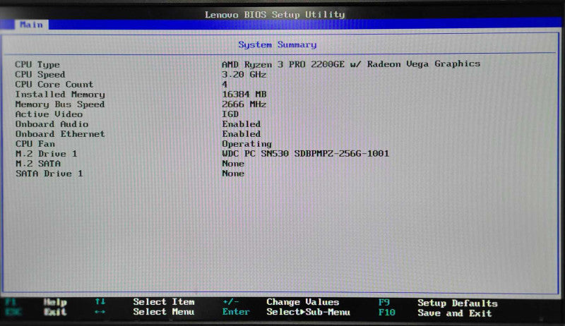 Lenovo ThinkCentre M715q Ryzen 3 Pro 2200GE, 16GB RAM, 256GB Nvme w/PWR