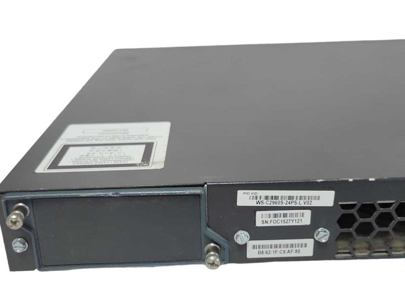 Cisco WS-C2960S-24PS-L 24 Port Gigabit 370W PoE managed Switch Q_