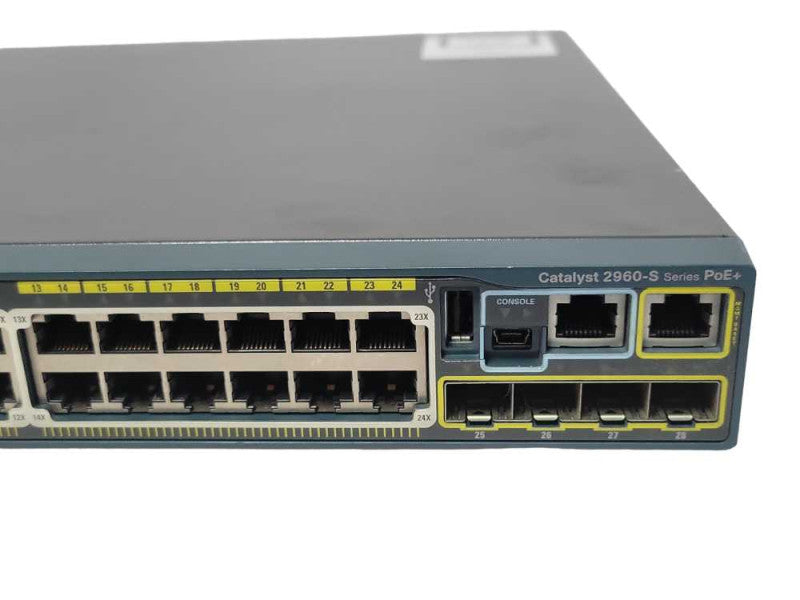 Cisco WS-C2960S-24PS-L 24 Port Gigabit 370W PoE managed Switch Q_