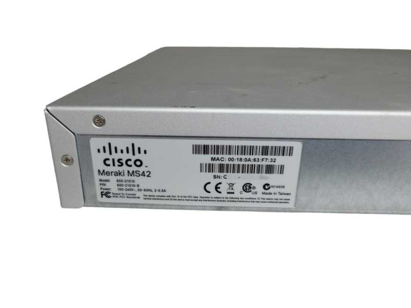 Meraki MS42 Cloud Managed 48 Port GigE Switch 4x 10 GBE SFP+(UNCLAIMED) %