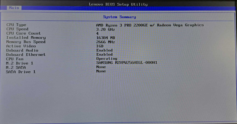 Lenovo M715q USFF | Ryzen 3 Pro 2200GE @ 3.20GHz 16GB DDR4 256GB NVMe  )