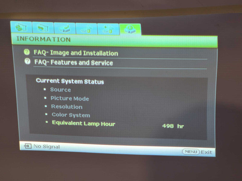 BenQ MP512 ST DLP Projector, Lamp 498 Hrs
