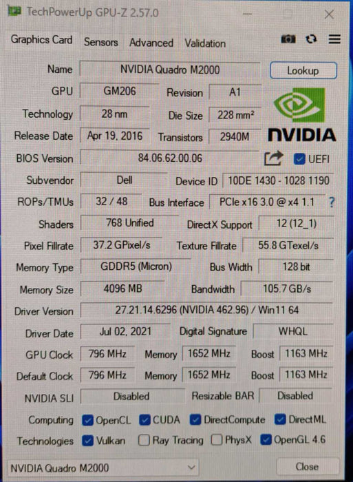 NVIDIA Quadro M2000 | 4GB GDDR5 Graphics Card | 4x Display Port Q)