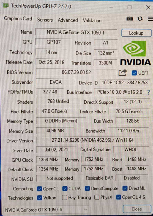 EVGA NVIDIA GeForce GTX 1050 Ti 4GB GDDR5 Graphics Card - 04G-P4-6253-KR )