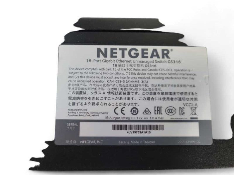 NETGEAR GS316 16 Port Standalone Gigabit Ethernet Switch !
