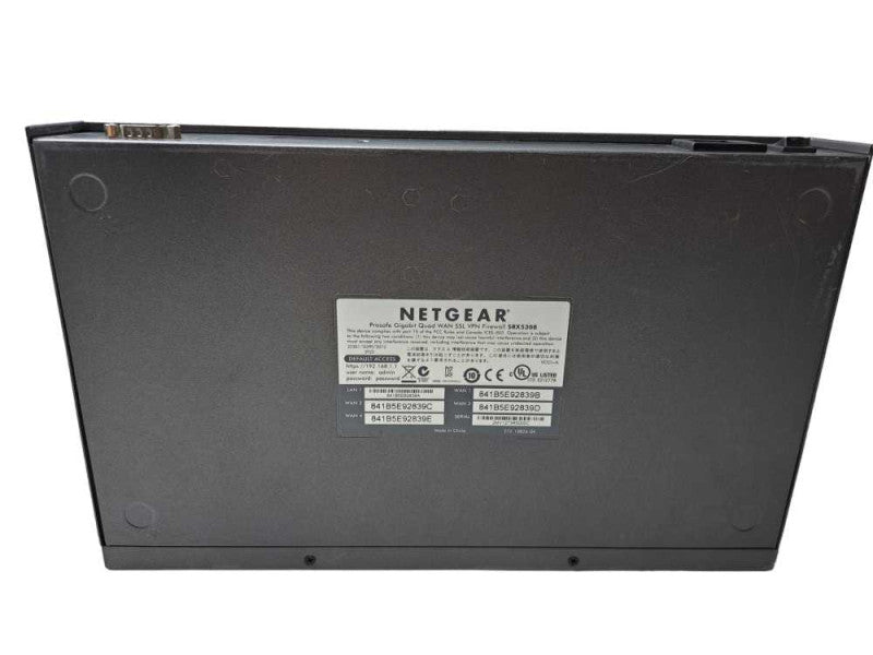 NetGear SRX5308 Prosafe Gigabit Quad WAN SSL VPN Firewall | Factory Reset )